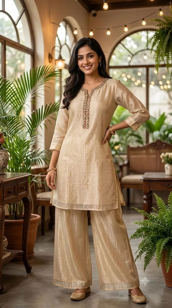 Festive Kurta & Palazzo Set
